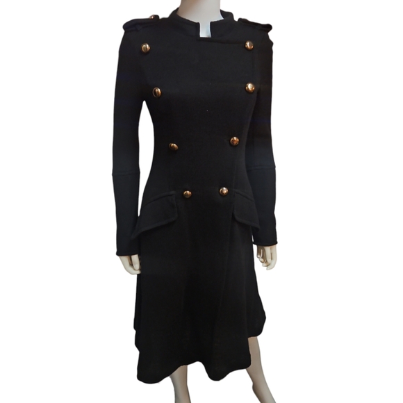 FOLEY + CORINNA | Black Double Breasted Military Inspired Long Coat in Size S - Picture 1 of 8